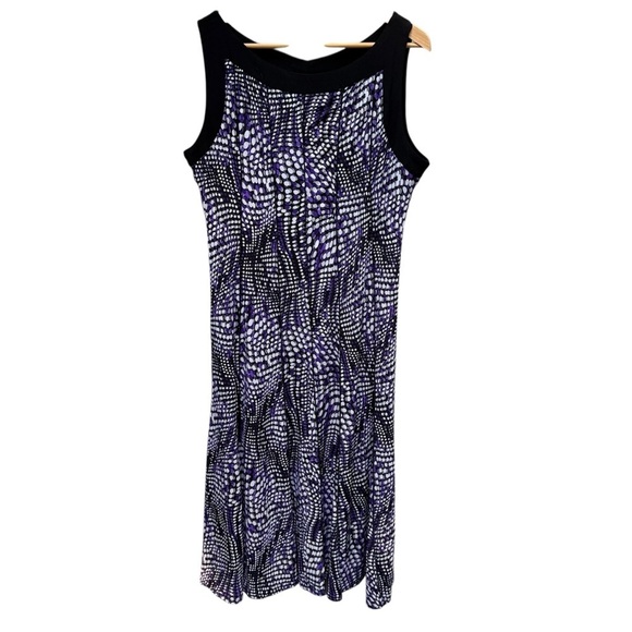 Perceptions New York Womens Size XL Polka Dot purple Beachy Sleeveless Dress - Picture 2 of 10